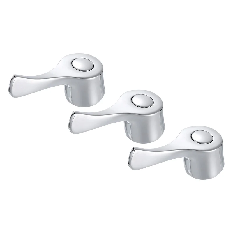 Faucet Lever Handle,3Pcs 71 x 50mm Alloy Basin Mixer Faucet Tap Single Lever Handle Replacement for Kitchen Bathroom (Silver)