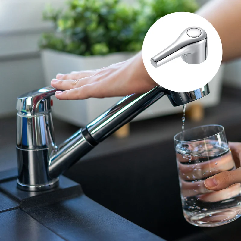 Faucet Lever Handle,4Pcs 71 x 35mm Alloy Basin Mixer Faucet Tap Single Lever Handle Replacement for Kitchen Bathroom (Silver)