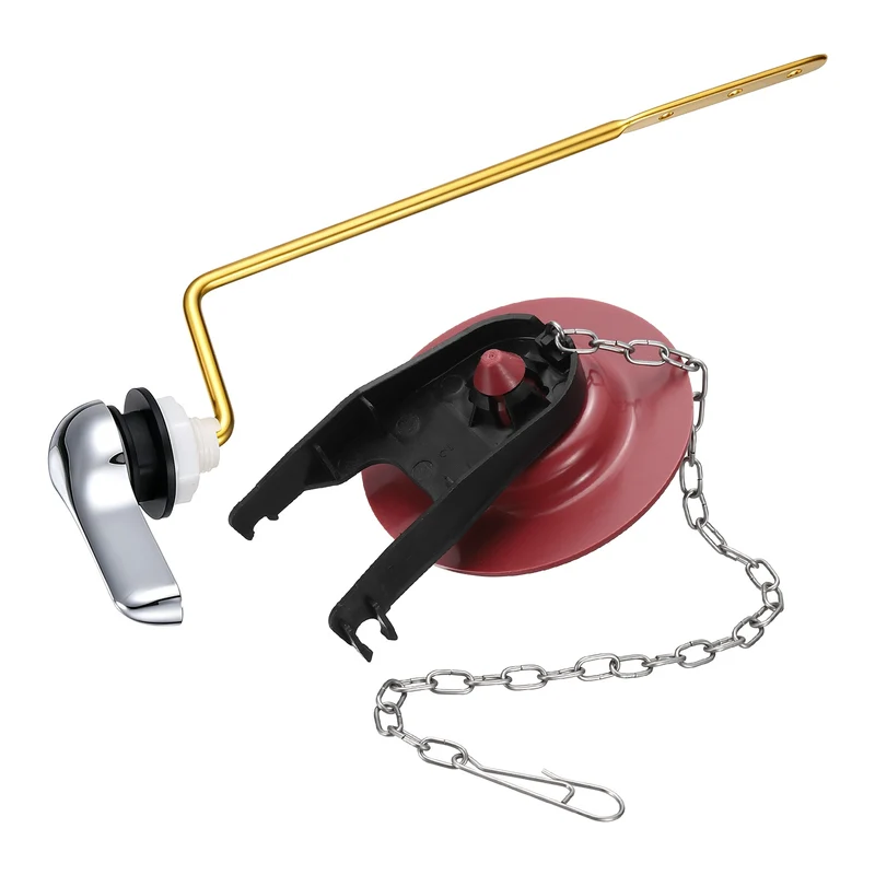Toilet Handle Replacement Kit Side-Mount, 74mm Flapper, Red Black