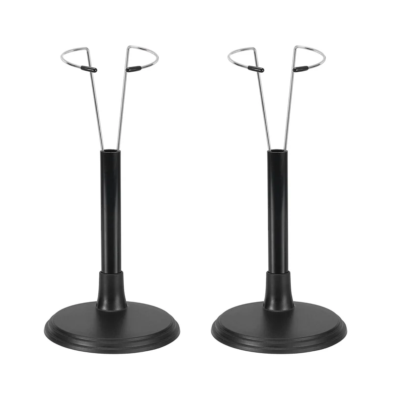 Fits 10 Inch Doll Adjustable Doll Stand Waist 1.8" - 2.6"(Black, 2pcs)