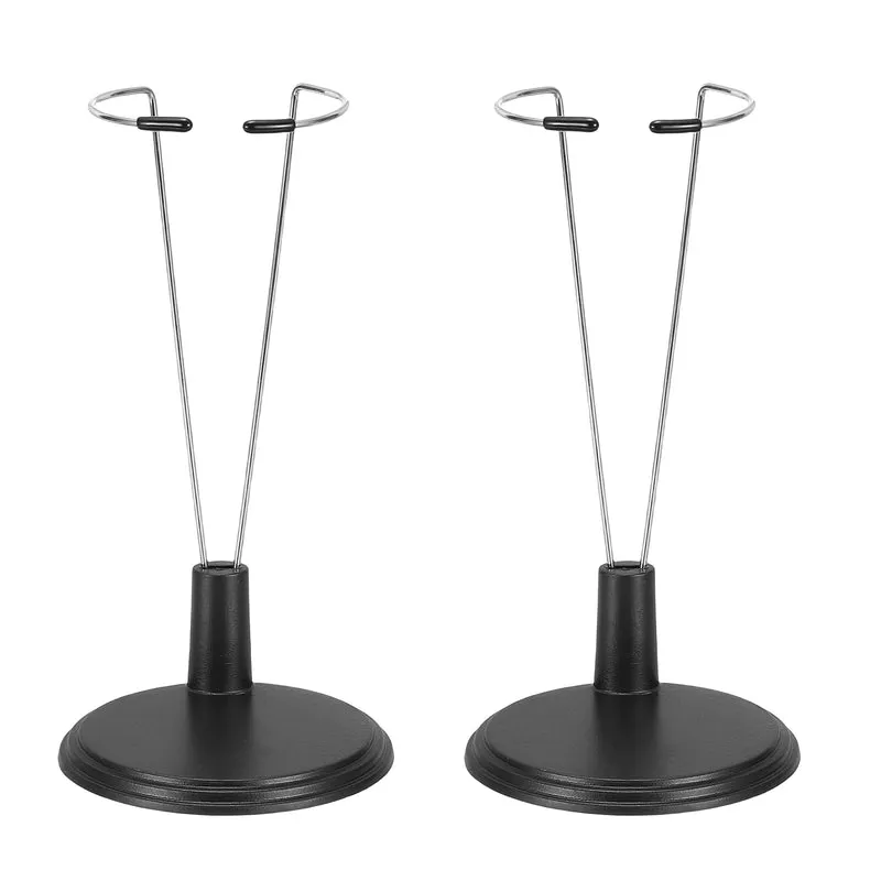 Fits 8 Inch Doll Adjustable Doll Stand Waist 0.8" - 2"(Black, 2pcs)