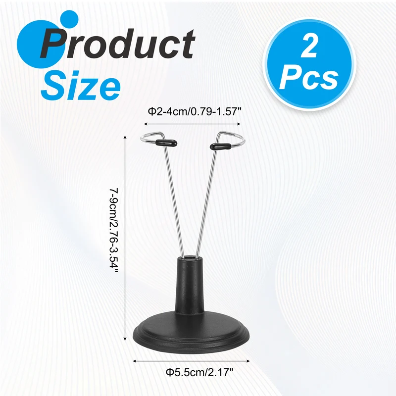 Fits 6 Inch Doll Adjustable Doll Stand Waist 0.8" - 1.6"(Black, 2pcs)