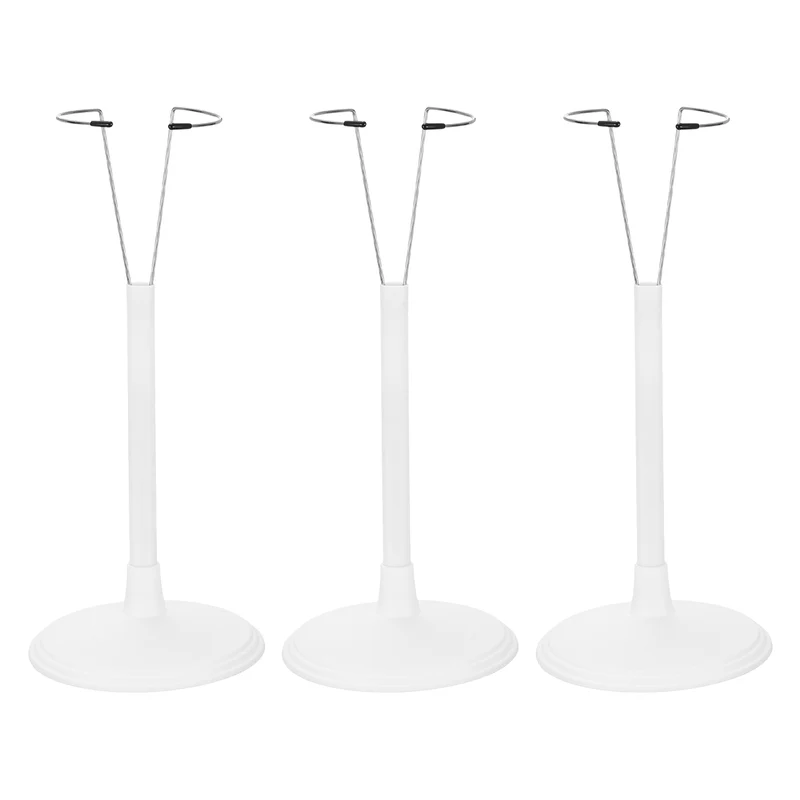 Fits Fashion Doll Adjustable Doll Stand Waist 2" - 2.4"(White, 3pcs)