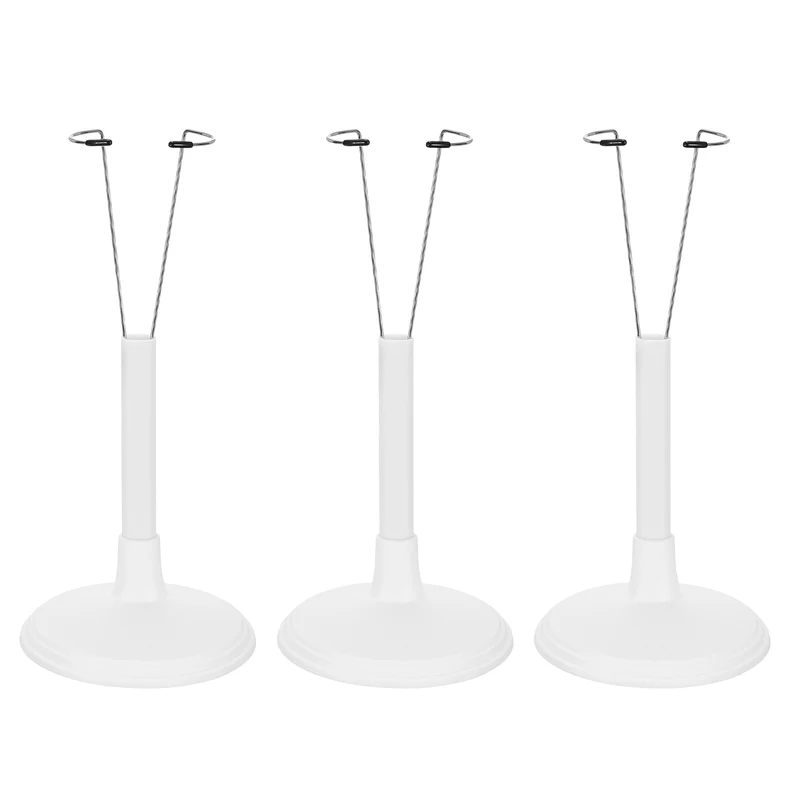 Fits 12 Inch Doll Adjustable Doll Stand Waist 1.2" - 1.8"(White, 3pcs)