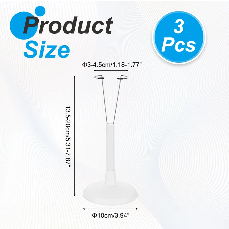 Fits 12 Inch Doll Adjustable Doll Stand Waist 1.2" - 1.8"(White, 3pcs)