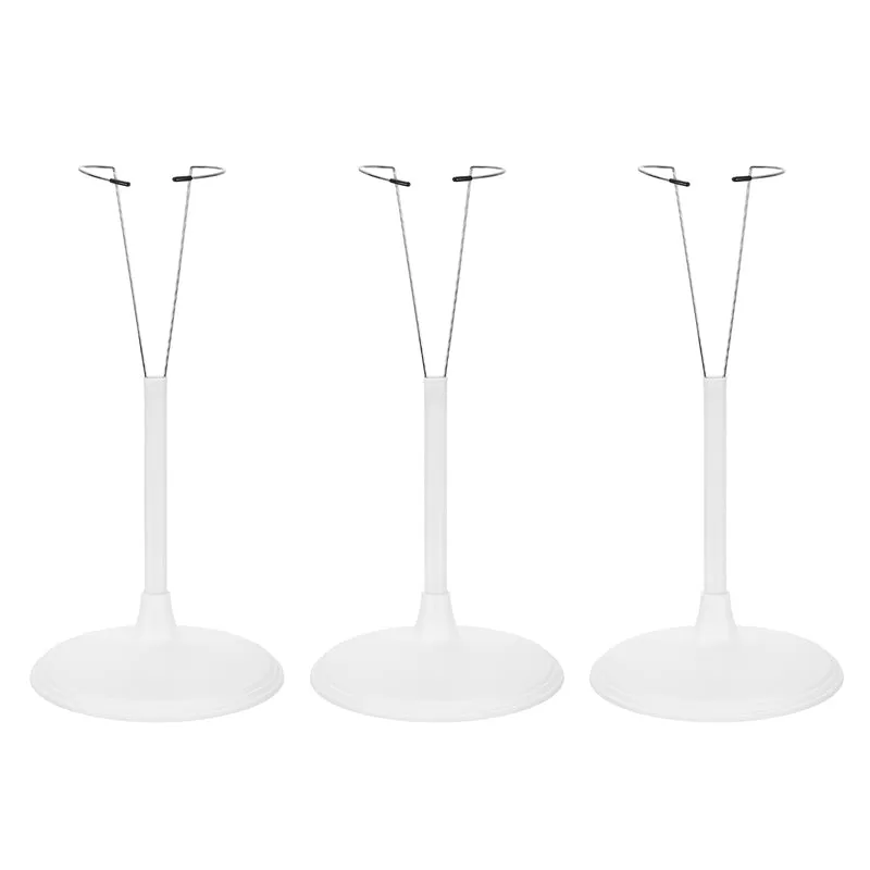 Fits 16 Inch Plush Doll Adjustable Stand Waist 1.8" - 2.4"(White, 3pcs)