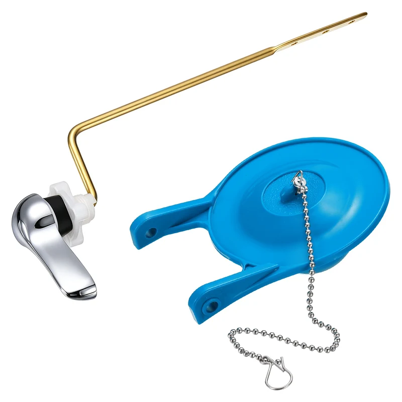 Toilet Handle Replacement Kit Side Mount Zinc Alloy, 94mm Flapper, Blue