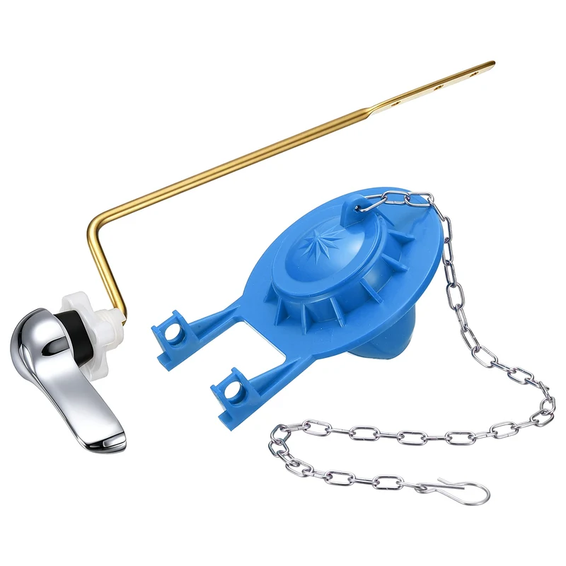 Toilet Handle Replacement Kit Side Mount Zinc Alloy, 77mm Flapper, Blue