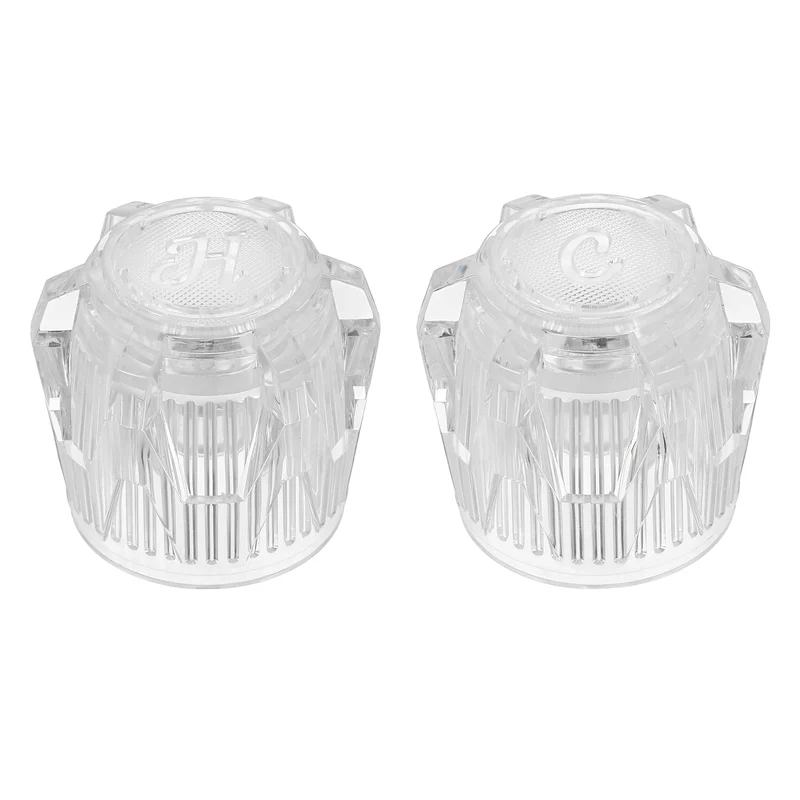 1 Pair Bathtub Faucet Handles 1.85"x 1.69" Clear Acrylic
