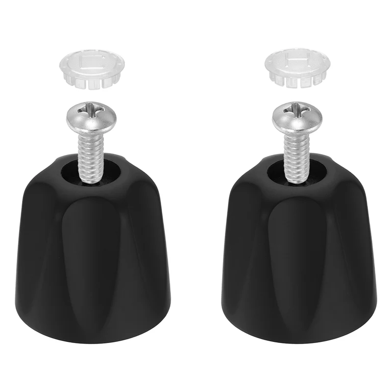 1 Pair Bathtub Faucet Handle 2.36"x2" Black Zinc Alloy