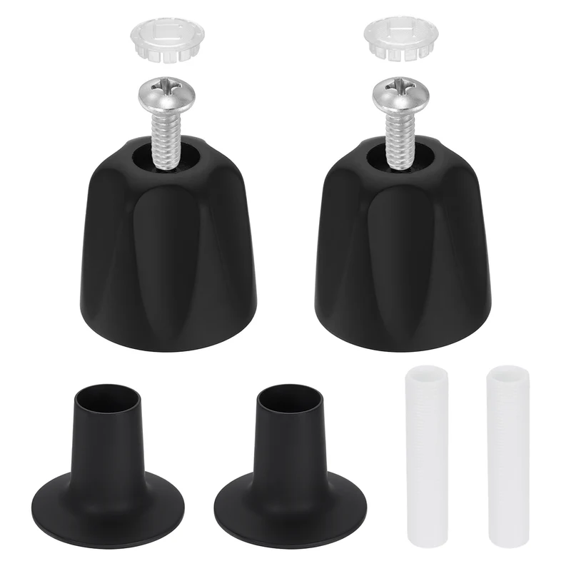 1 Pair Bathtub Faucet Handle 2.36"x2" Black Zinc Alloy with Screw