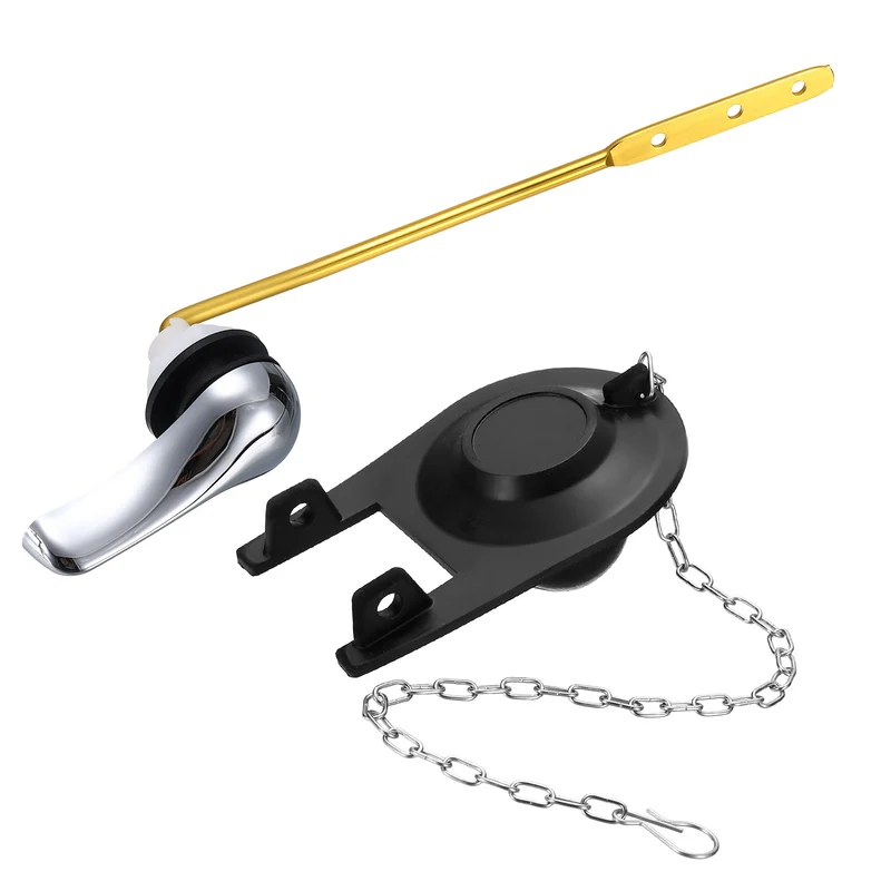 Toilet Handle Replacement Kit Front-Mount, 71mm Flapper, Black