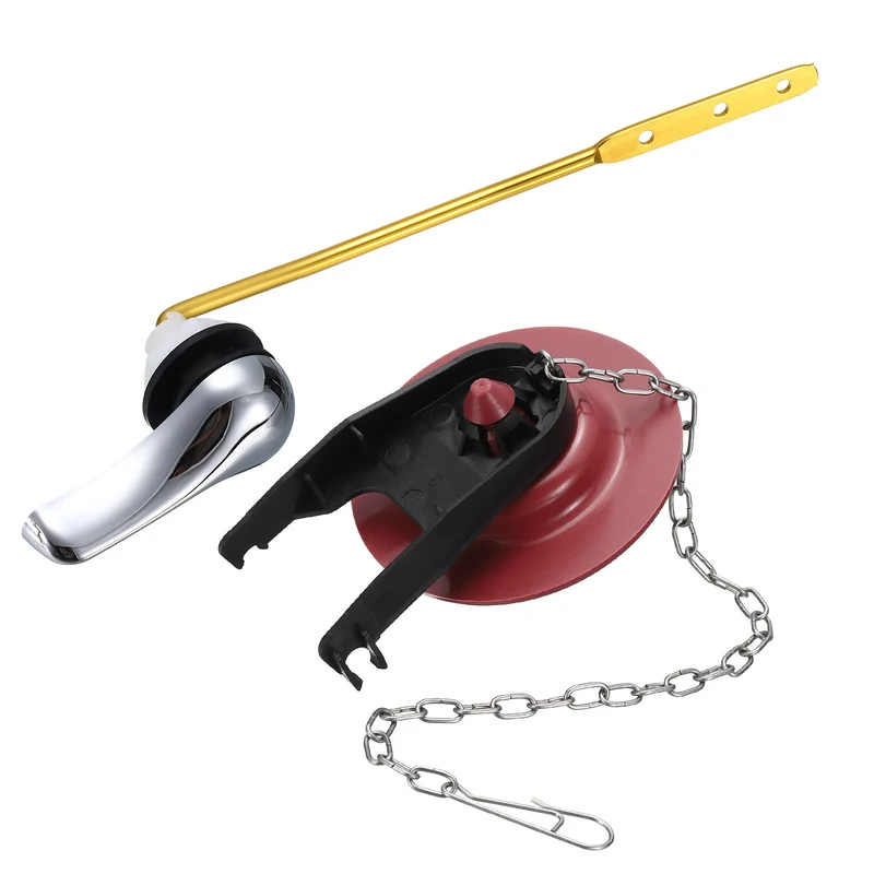 Toilet Handle Replacement Kit Front-Mount, 74mm Flapper, Red Black
