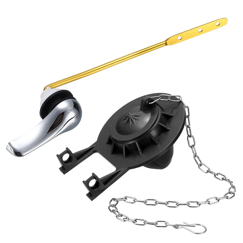 Toilet Handle Replacement Kit Front-Mount, 77mm Flapper, Black