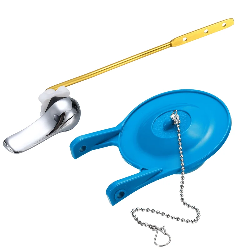 Toilet Handle Replacement Kit Front Mount Zinc Alloy, 94mm Flapper, Blue