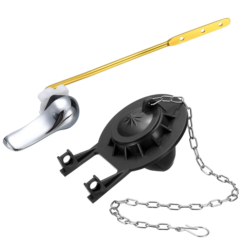 Toilet Handle Replacement Kit Front Mount Zinc Alloy, 77mm Flapper, Black