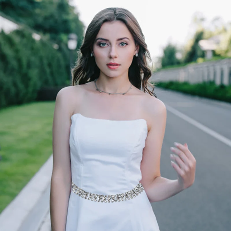1 Yard 2 Rows 3mm Rhinestone Chain, 6mm Crystal Chain Trim(Silver)