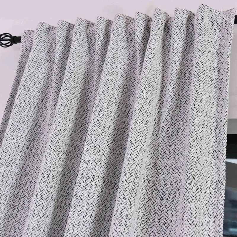 2 Vorhänge Chenille Vorhang Bouclé-Struktur HxB 245x140 cm Weiß Schwarz »MONTANA« Multiband-Aufhängung Pflegeleicht 2023330-2