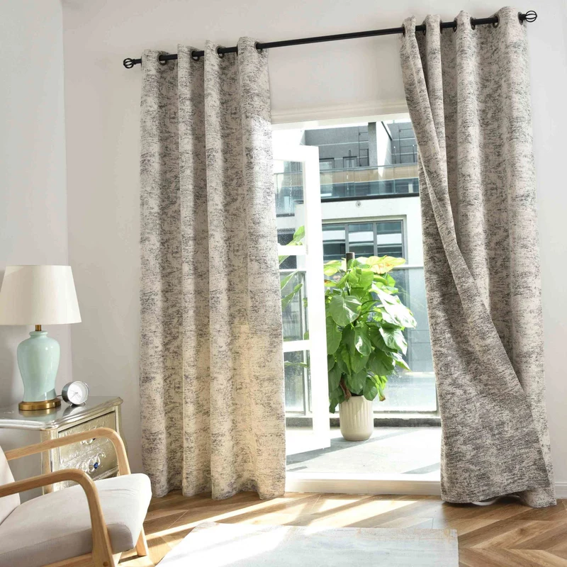 2er Set Vorhänge Wendevorhang HxB 245x140 cm Creme Schwarz Jacquard-Muster »VENEDIG« Beidseitig Nutzbar Hell/Dunkel Kunststoffösen Flexibles Raumdesign 2023310-2