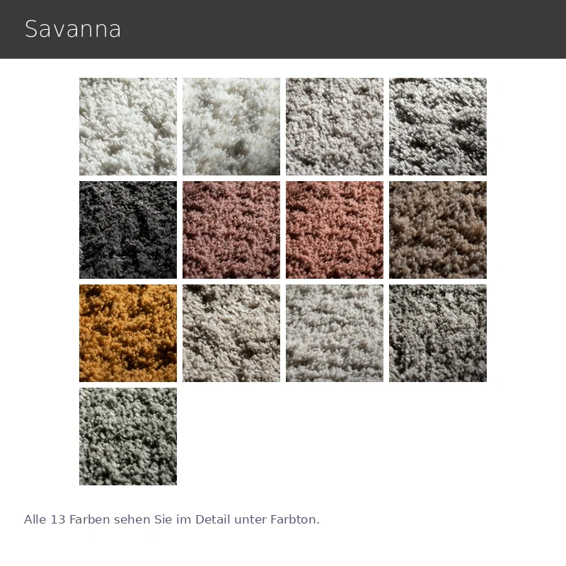 Savanna – hochwertiger weicher Hochflor-Teppich nach Maß natürliche Optik rund eckig