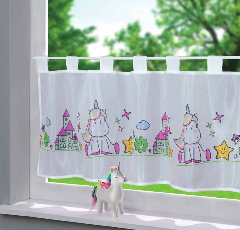 Scheibengardine Voile »Ulm« Ausbrenner Bedruckt Sichtschutz Transparent Küchenfenster 202071