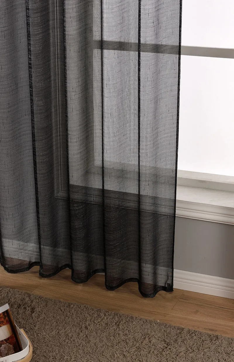 Gardine Vorhang Schal Transparent verdeckte Schlaufen Lurex Garn glänzend (Höhe x Breite cm) 204772