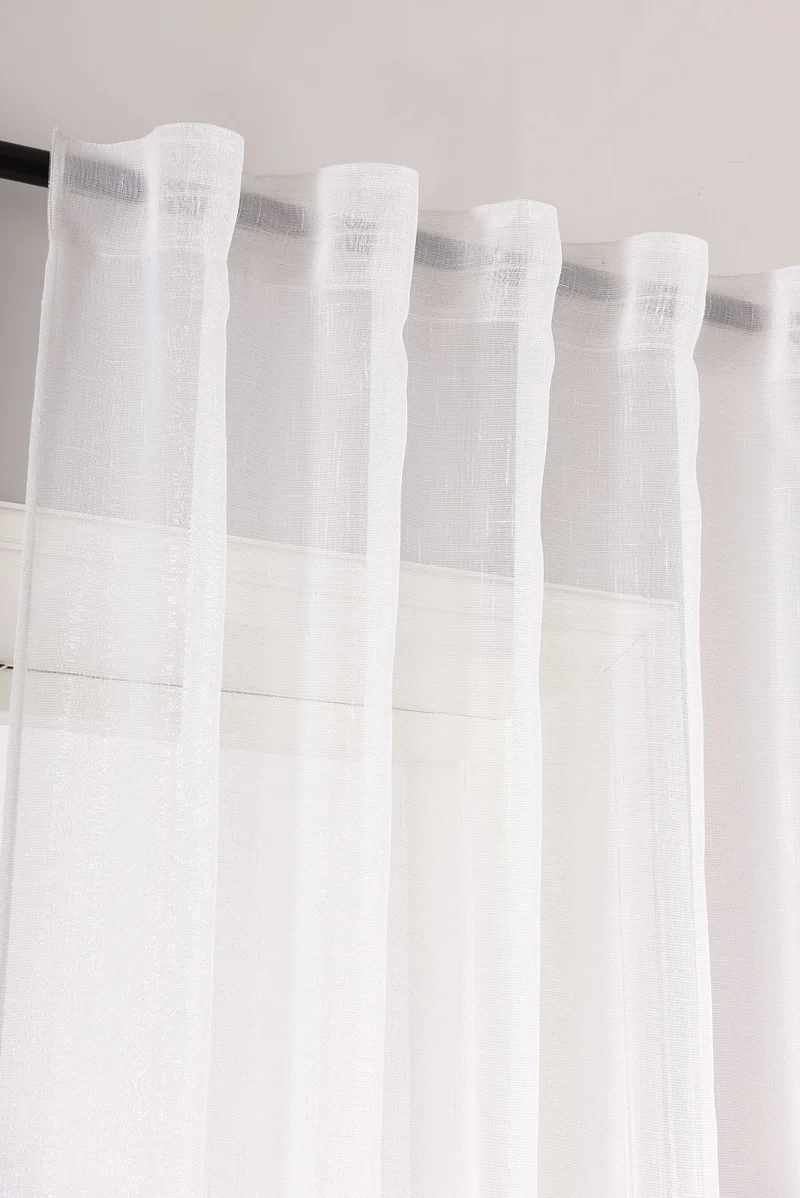 Gardine Vorhang Schal Transparent verdeckte Schlaufen Lurex Garn glänzend (Höhe x Breite cm) 204772
