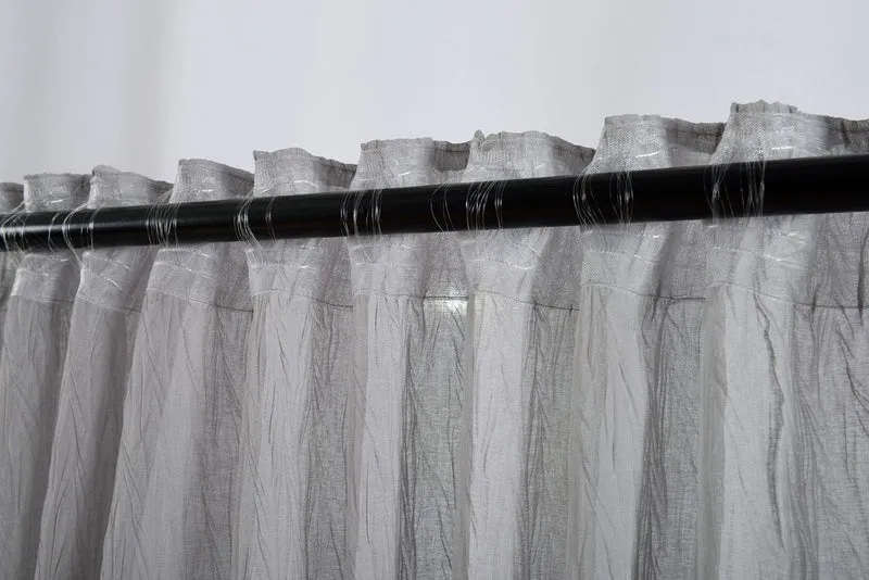 2er Set Gardinen Crushed Leinen Optik Transparent verdeckte Schlaufen Universalband 204752