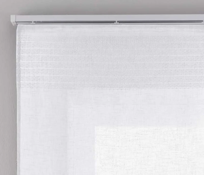 2er Set Flächenvorhänge Schiebegardinen Voile »Sanremo« Landhaus-Stil Querstreifen Leinen Häkel Optik Netzstruktur Paneelwagen 20190342-2