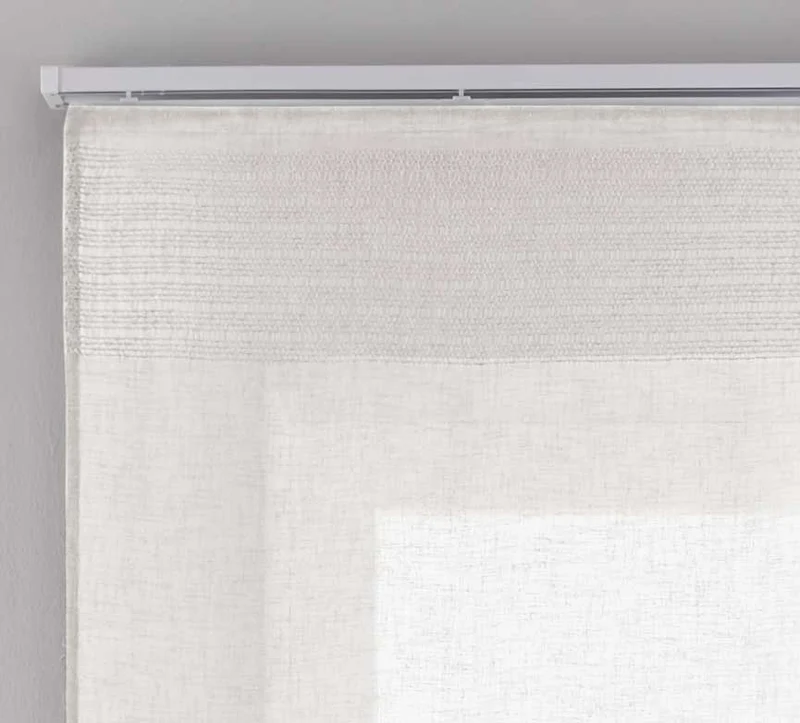 2er Set Flächenvorhänge Schiebegardinen Voile »Sanremo« Landhaus-Stil Querstreifen Leinen Häkel Optik Netzstruktur Paneelwagen 20190342-2