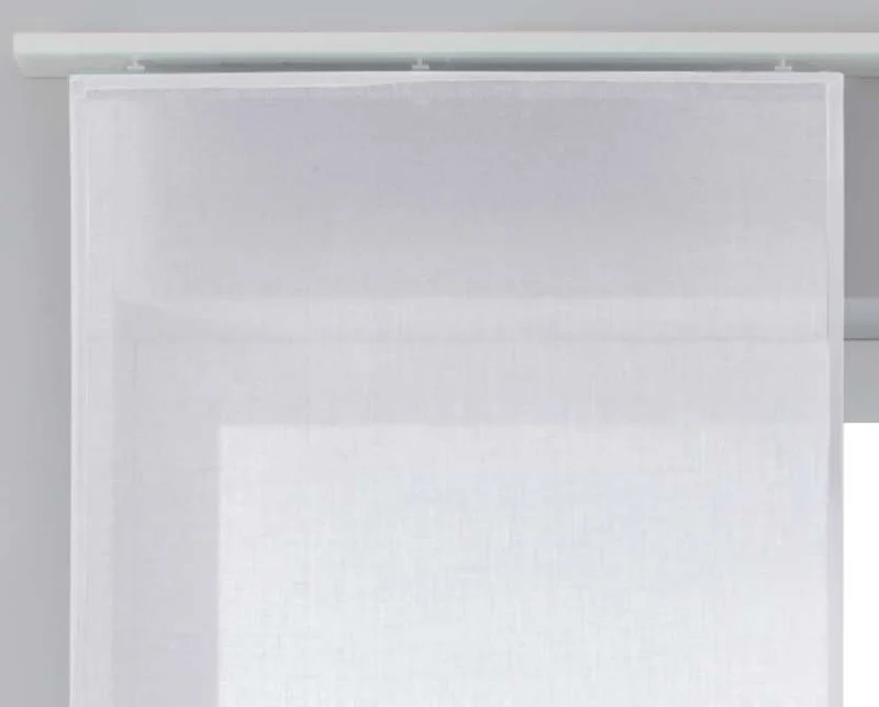 2er Set Schiebegardinen »Nizza« Baumwoll-Voile Halbvoile Transparent Flächenvorhang mit Paneelwagen und Beschwerungsstange 2019032-2