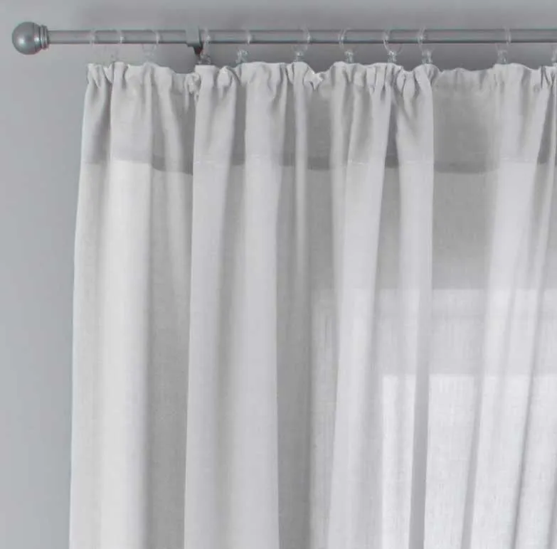 2er Set Gardinen »Nizza« Baumwoll-Voile Halbvoile Transparent Stores mit Gardinenband und Tuneldurchzug 2019031-2
