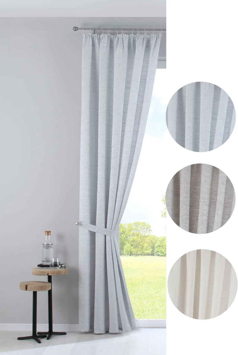 Vorhang mit Jacquardmusterung und Effektgarn »Sivas« Blickdicht verdeckte Schlaufen und Kräuselband Moderne Optik 20190350