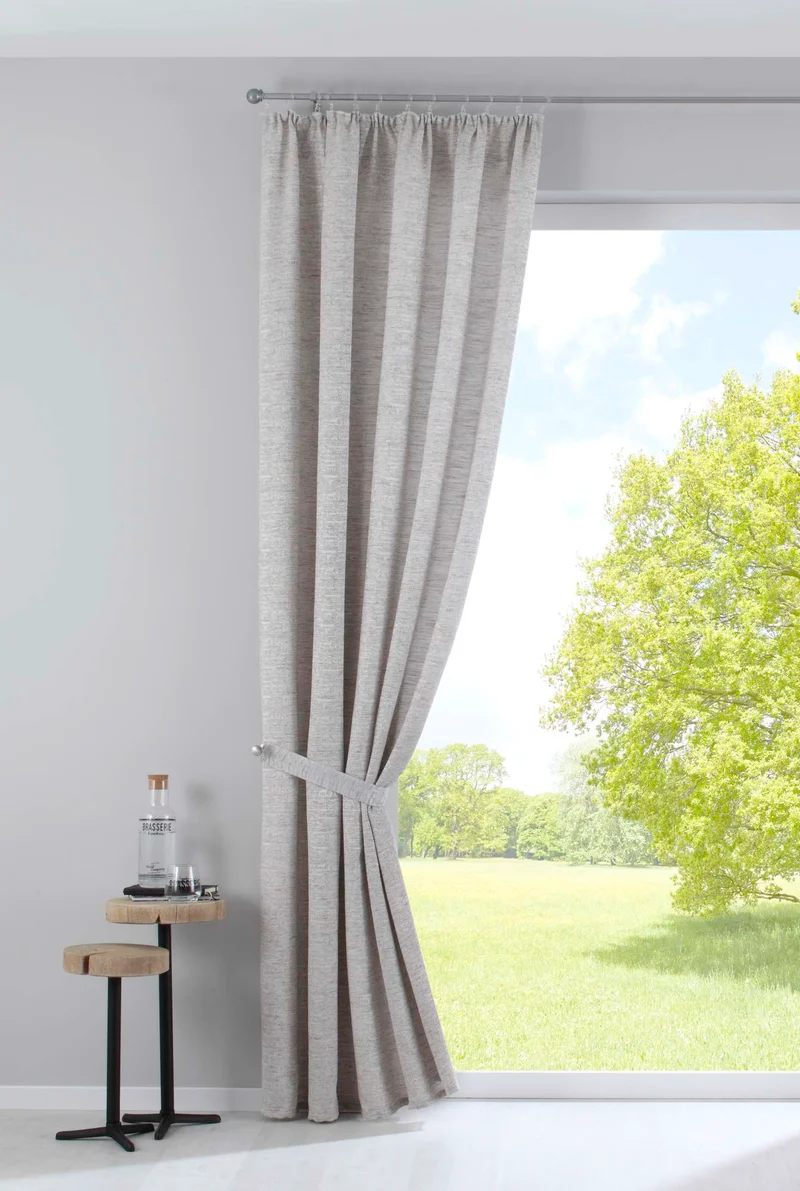 Vorhang mit Jacquardmusterung und Effektgarn »Sivas« Blickdicht verdeckte Schlaufen und Kräuselband Moderne Optik 20190350