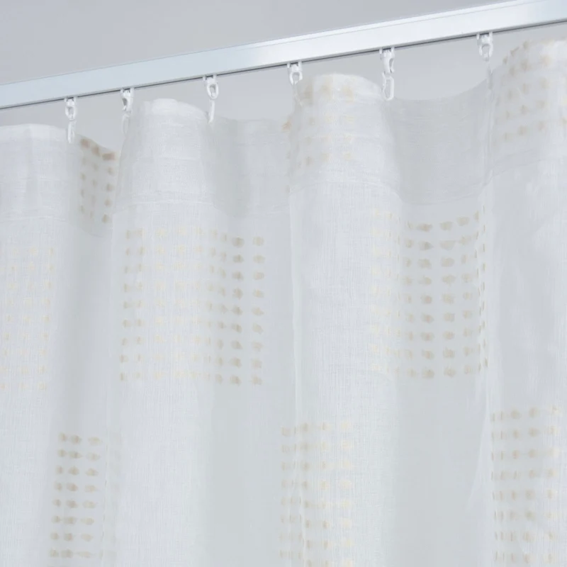 Gardine HxB 245x140 cm Natur Taupe Geo »VALENCIA« Multiband Aufhängung Scherli Transparent Leinen-Optik 2023480