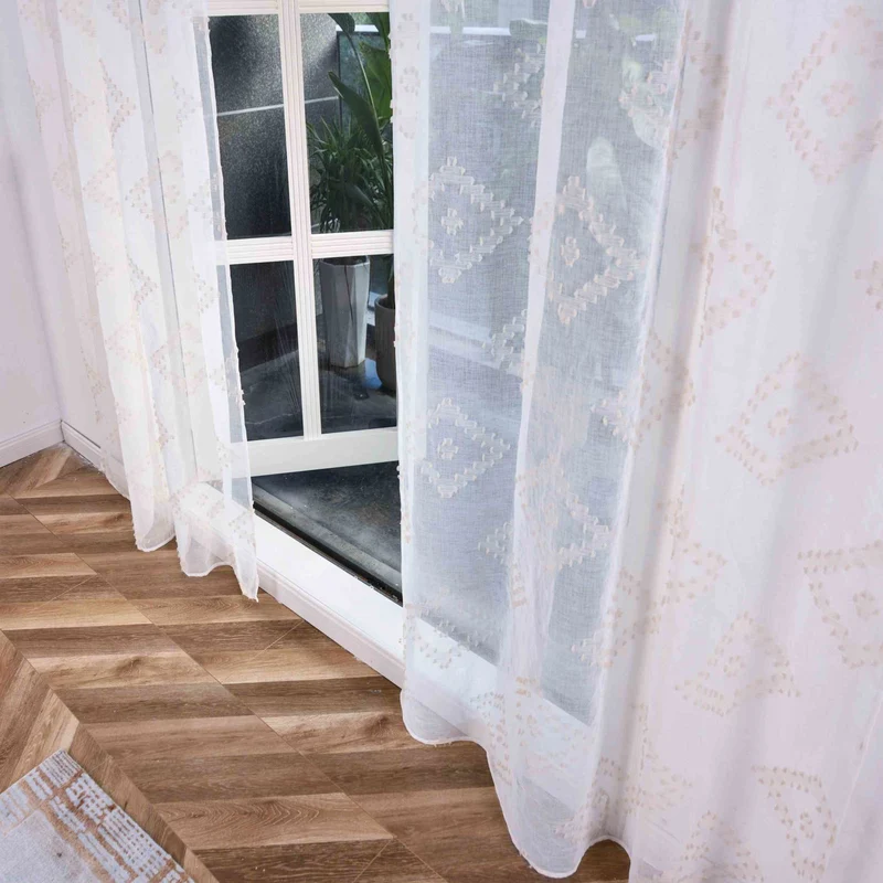 Gardine HxB 245x140 cm Natur Taupe Chevron »VALENCIA« Multiband Aufhängung Scherli Transparent Leinen-Optik 2023460