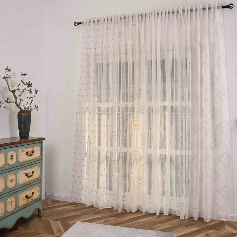 Gardine HxB 245x140 cm Natur Taupe Chevron »VALENCIA« Multiband Aufhängung Scherli Transparent Leinen-Optik 2023460