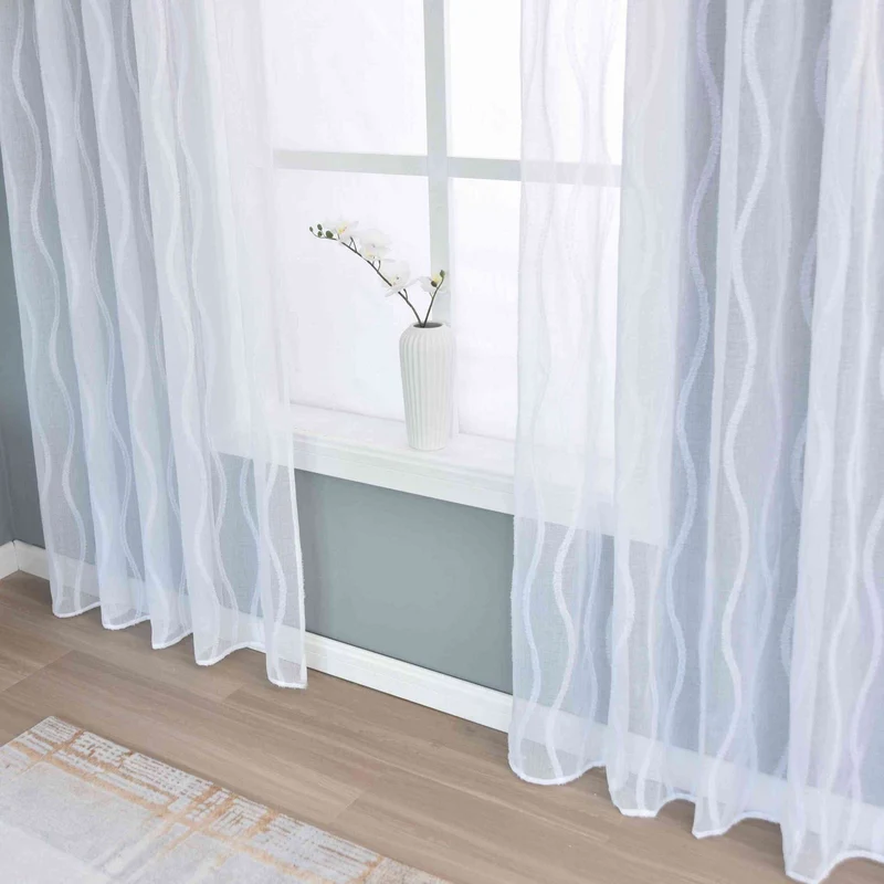 Gardine HxB 245x140 cm Natur Waves »VALENCIA« Multiband Aufhängung Scherli Transparent Leinen-Optik 2023420