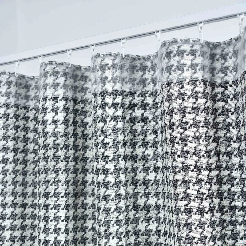 Vorhang HxB 245x140 cm Creme Schwarz Hahnentritt-Muster »PARIS« Flexible Multiband Aufhängung Elegant Pflegeleicht 2023320