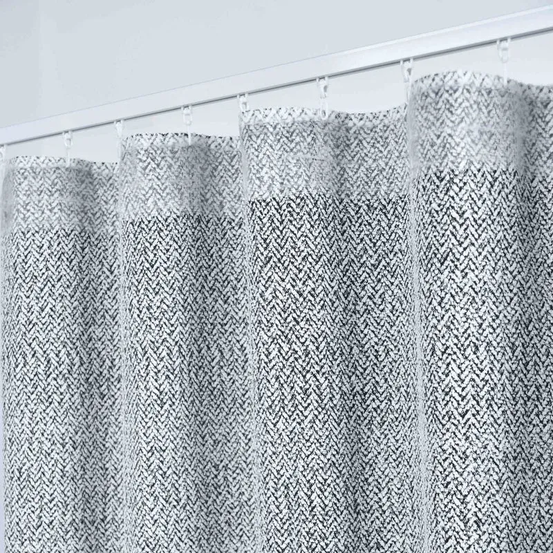 Vorhang Chenille Vorhang Bouclé-Struktur HxB 245x140 cm Weiß Schwarz »MONTANA« Multiband-Aufhängung Pflegeleicht 2023330