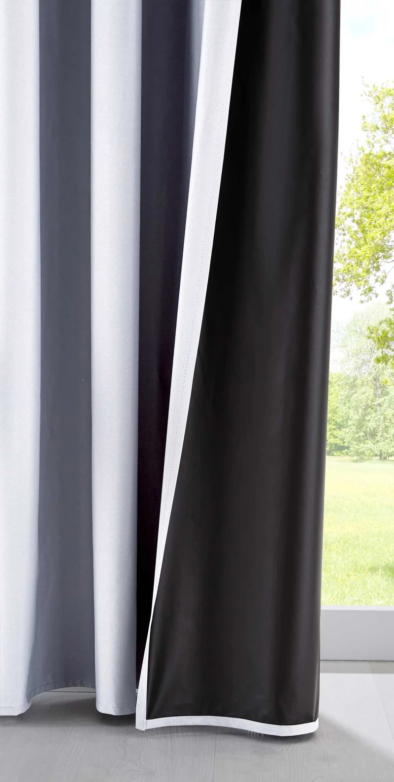 2er Pack Vorhänge Verdunkelung »DARK« 100% Blickdicht verdeckte Schlaufen Kräuselband Raffhalter Softshell Material Lichtundurchlässig 10000350-2