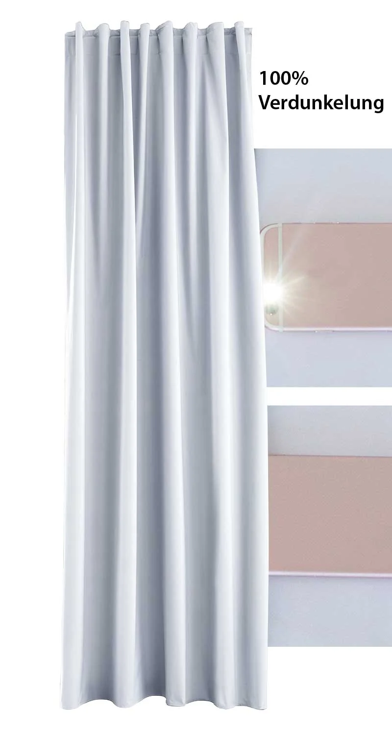 2er Pack Vorhänge Verdunkelung »DARK« 100% Blickdicht verdeckte Schlaufen Kräuselband Raffhalter Softshell Material Lichtundurchlässig 10000350-2
