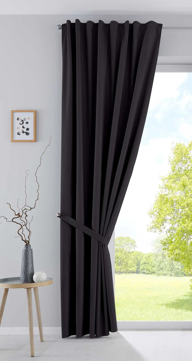 Outdoor Verdunklung Vorhang »DARK« 100% Blickdicht Schlaufen Kräuselband Raffhalter Softshell Material Lichtundurchlässig 10000350