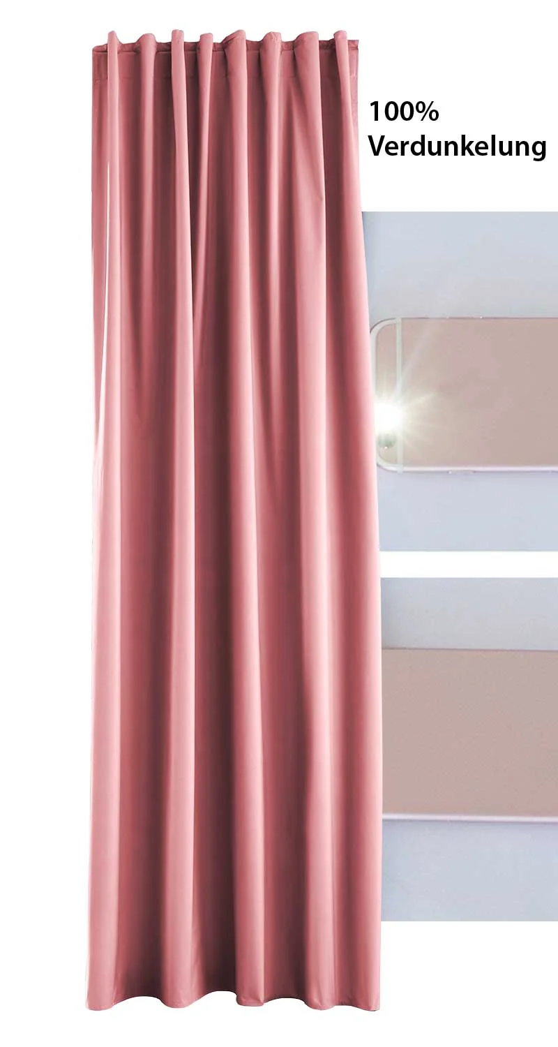 Outdoor Verdunklung Vorhang »DARK« 100% Blickdicht Schlaufen Kräuselband Raffhalter Softshell Material Lichtundurchlässig 10000350