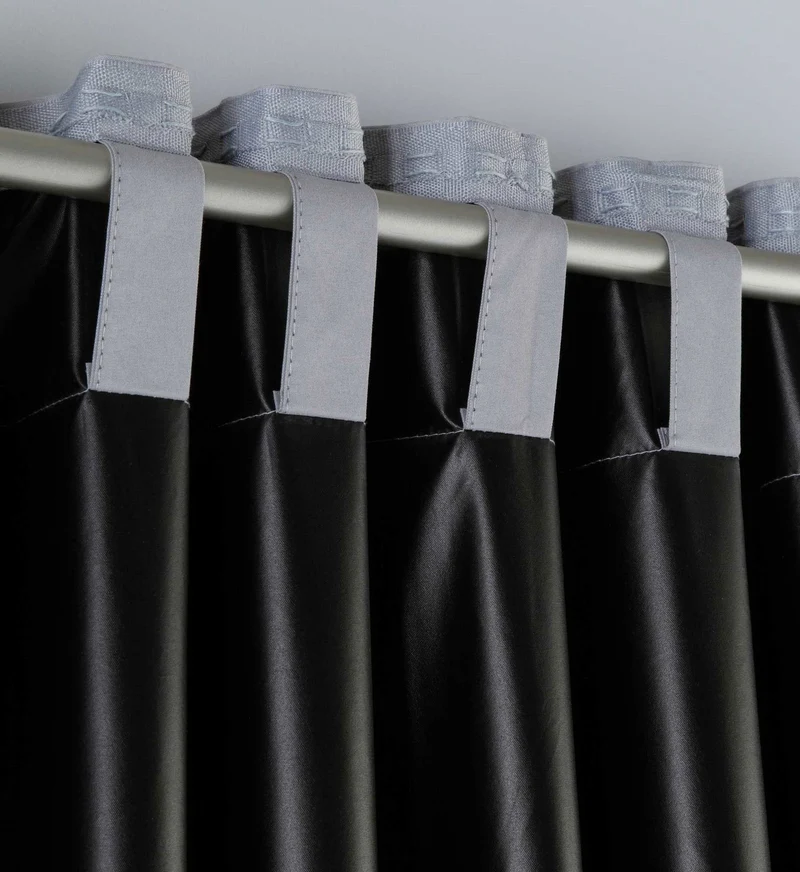 Outdoor Verdunklung Vorhang »DARK« 100% Blickdicht Schlaufen Kräuselband Raffhalter Softshell Material Lichtundurchlässig 10000350