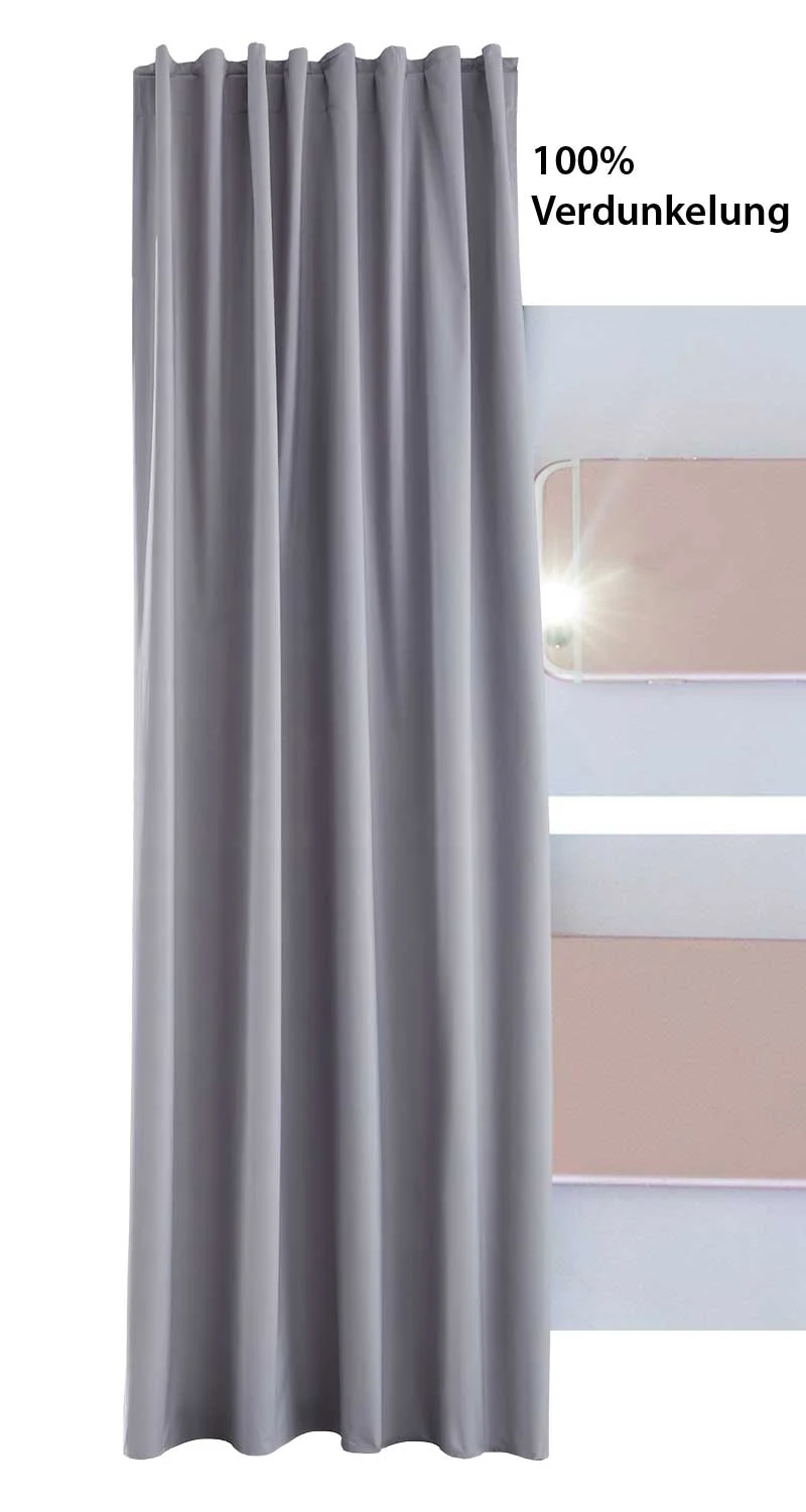 Outdoor Verdunklung Vorhang »DARK« 100% Blickdicht Schlaufen Kräuselband Raffhalter Softshell Material Lichtundurchlässig 10000350