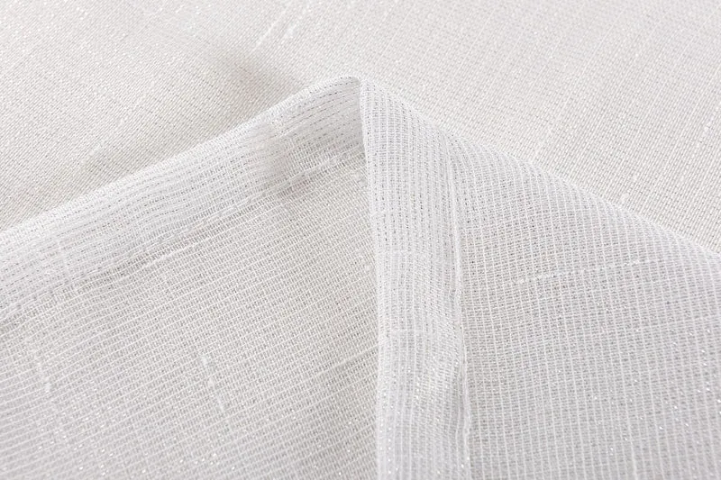 Transparente Gardine Vorhang Schal verdeckte Schlaufen Lurex Garn glänzend (Höhe x Breite cm) 20477