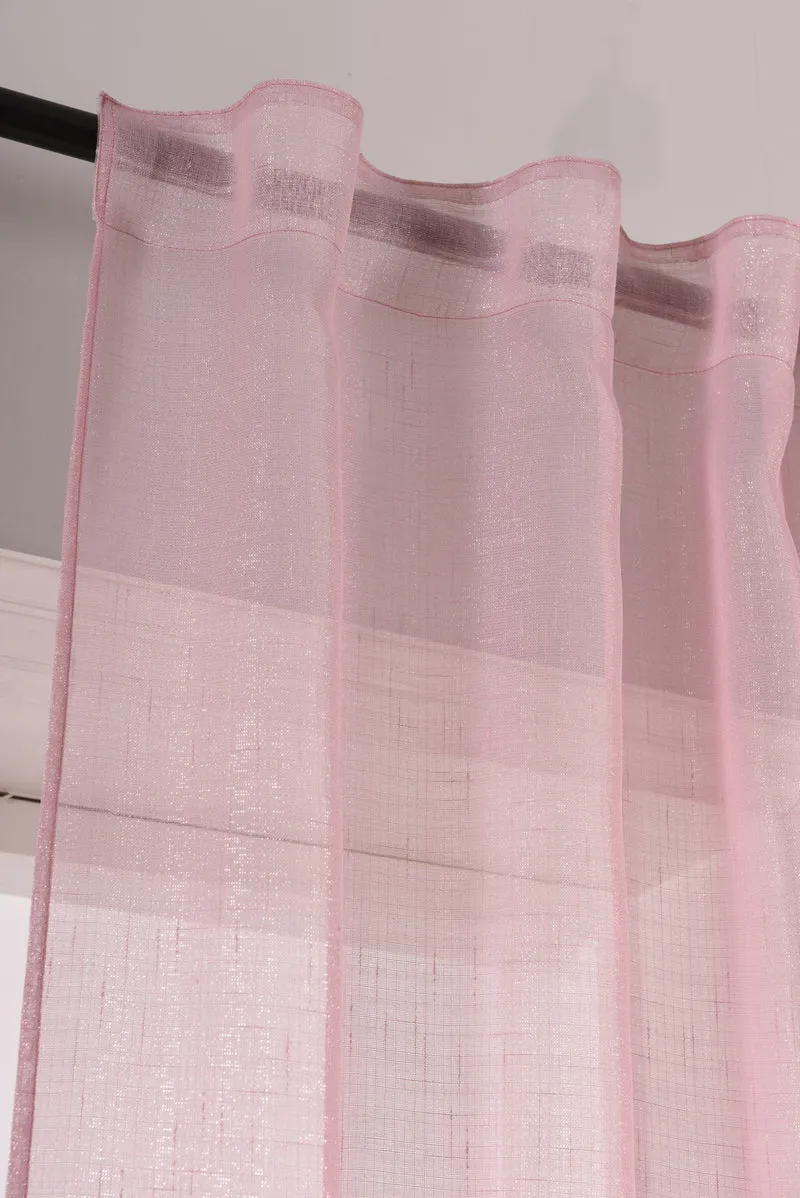 Transparente Gardine Vorhang Schal verdeckte Schlaufen Lurex Garn glänzend (Höhe x Breite cm) 20477
