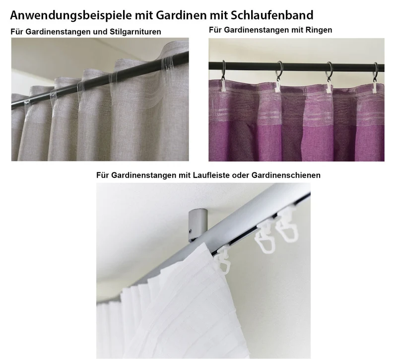 Transparente Gardine Vorhang Schal verdeckte Schlaufen Lurex Garn glänzend (Höhe x Breite cm) 20477