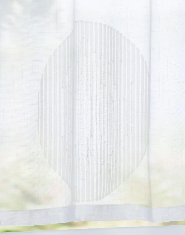Scheibengardine »Balikesir« Sichtschutz Dekoration Transparent Jacquard Voile Küchenfenster Modern Kreise Muster 10000315